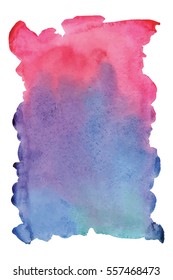 Spot bright watercolor paint, blue and pink wallpaper, vector art design background