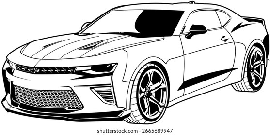 Archivo de Vector editable blanco y negro del coche del punto