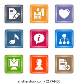 Spot color web icons, set 10
