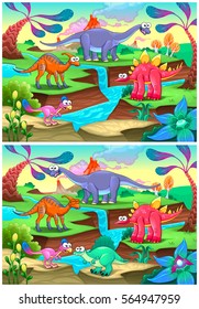 Spot the differences. Two images with six changes between them, vector and cartoon illustrations.
