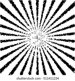 Spot explosion for your design. Halftone effect vector illustration. Black dots on white background. Black and white Sunburst background. Abstract dotted background. Halftone pattern in Grunge style.