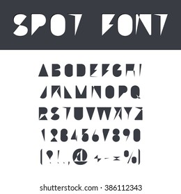 Spot Form Font Set Isolated on White Background