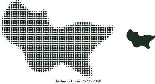 Spot halftone dotted icon illustration. Halftone array contains round pixels. Vector illustration of spot icon on a white background. Flat abstraction for spot pictogram.