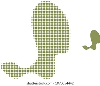 Spot halftone dotted icon illustration. Halftone array contains round pixels. Vector illustration of spot icon on a white background. Flat abstraction for spot pictogram.