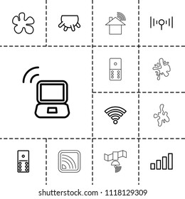 Spot icon. collection of 13 spot outline icons such as udder, domino, paintball, signal, wi-fi, laptop signal, splash. editable spot icons for web and mobile.