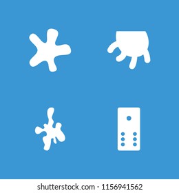 Spot icon. collection of 4 spot filled icons such as udder, domino, paintball. editable spot icons for web and mobile.