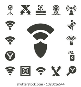 spot icon set. 17 filled spot icons.  Simple modern icons about  - Spotlight, Wifi, Wireless, Wifi signal, Paint spray, Helipad, Signal
