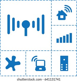 Spot icon. set of 6 spot filled icons such as splash, signal, laptop signal, home connection