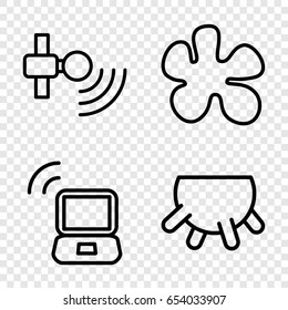 Spot icons set. set of 4 spot outline icons such as udder, laptop signal, signal