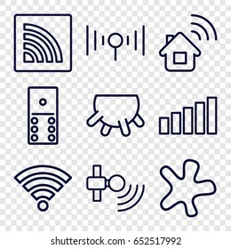 Spot icons set. set of 9 spot outline icons such as udder, splash, wi-fi, signal, home connection