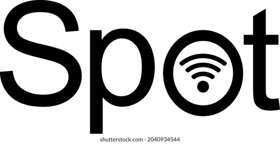 Spot lettering. Internet access point. Wi-fi zone. Conceptual vector illustration with an internet connection symbol.