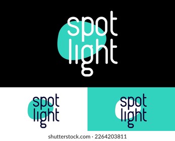 Logo de Spot Light. Icono de luz. 
Emblema para negocios, internet, tienda de iluminación, tienda de lámparas, etiqueta o embalaje.