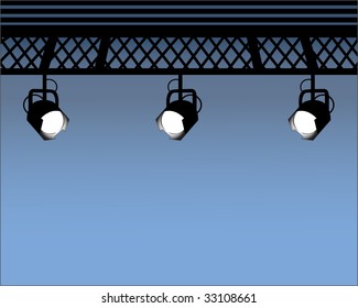 Spot Lights with industrial beams (move them as you wish)