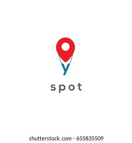 Spot location logo vector letter Y