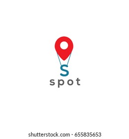 Spot location logo vector letter S