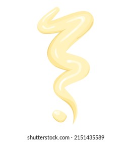 Spot mayonnaise, fresh cream, yoghurt or cheese sauce. Vector 3d puddle and splashes illustration isolated on white background. Condiment element for food design.