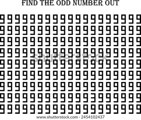Spot the odd number out of 9 (3) in lavender font with black backgtound