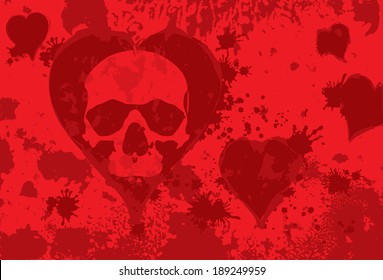 Spot on background of the skull in heart
