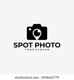 SPOT PHOTO CAMERA LOCATION PIN LOGO VECTOR ICON ILLUSTRATION