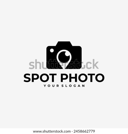 SPOT PHOTO CAMERA LOCATION PIN LOGO VECTOR ICON ILLUSTRATION