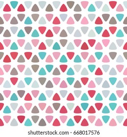  spot seamless pattern on white background. Round triangle flower texture. Abstract vector for prints, textile, wrapping, fabric, package, cover, greeting cards