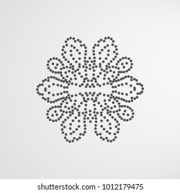 Spot shaped snowflake icon. Abstract vector design element.