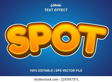 spot text effect with orange color and editable.