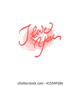 Spot with text - I love you. Vector illustration.