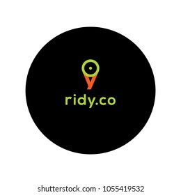 Spot vector logo. Gps location sign. Y letter green logo