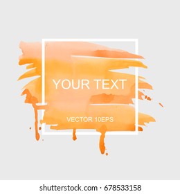 A spot of watercolor paint in a square frame with place for text