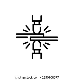 Spot welding сolor line icon. Metal work. Pictogram for web page.