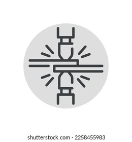 Spot welding сolor line icon. Metal work. Pictogram for web page.