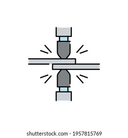 Spot welding сolor line icon. Pictogram for web page, mobile app, promo. UI UX GUI design element. Editable stroke.