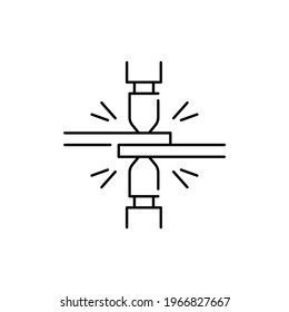 Spot welding сolor line icon. Pictogram for web page, mobile app, promo. UI UX GUI design element. Editable stroke.