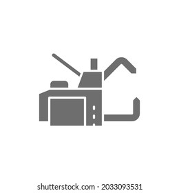 Spot welding machine grey icon. Isolated on white background