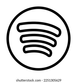 Diseño de iconos de la línea del vector Spotify