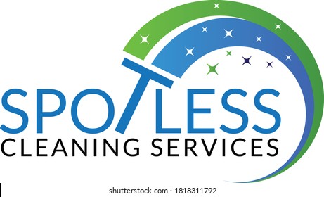 spotless cleaning service logo design.