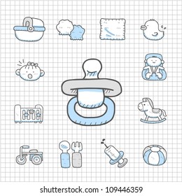 Spotless Series | Hand drawn baby icon set