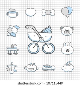 Spotless Series | Hand Drawn Baby,Toy Icon Set