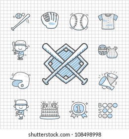 Spotless series | Hand drawn Baseball icon set
