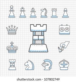 Spotless Series | Hand drawn Chess icon set