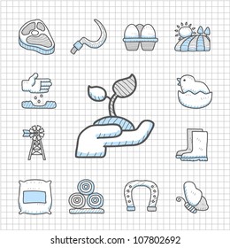 Spotless Series | Hand drawn farm icon set