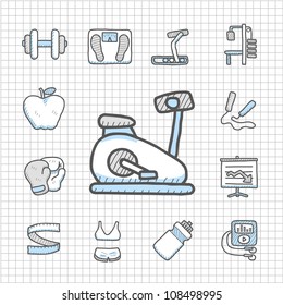 Spotless series | hand drawn fitness icon set