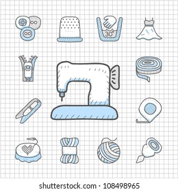 Spotless series | Hand drawn Sewing icon set