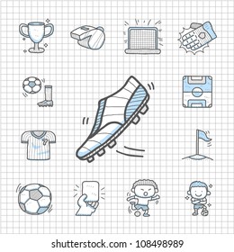 Spotless series | Hand drawn Soccer icon set