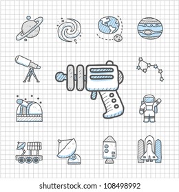 Spotless series | Hand drawn Space icon set