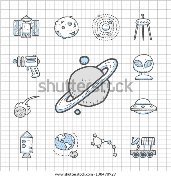Spotless series | Hand\
drawn Space icon set