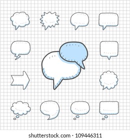 Spotless Series | Hand drawn Speech ,Thought Bubbles icon set