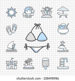 Spotless series | Hand drawn Summer icon set
