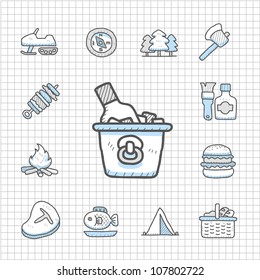 Spotless Series | Hand drawn travel,picnic ,camping icon set